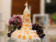 Bếp Eva - Tỉa con công đẹp ngất ngây để bàn ăn ngày Tết