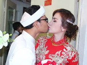 Làng sao - Huỳnh Đông hôn vợ ngọt ngào trong lễ rước dâu