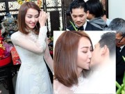 Làng sao - Hot: Ngân Khánh tình cảm hôn ông xã trong ngày ăn hỏi