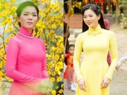 Làng sao - Lệ Quyên hào hứng diện áo dài đón Tết