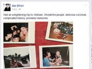Zac Efron khen ngợi Việt Nam trên trang cá nhân