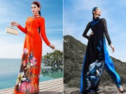 Làng sao - Trương Thị May, Hoàng Thùy "đọ sắc" với áo dài