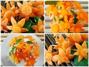 Bếp Eva - Tỉa hoa cà rốt đơn giản trang trí đĩa ăn