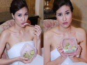 Làng sao - Phương Mai vừa ôn kịch bản vừa ăn vội trong hậu trường