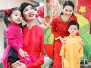 Thời trang - Xuân Lan, Thúy Hạnh, Thân Thúy Hà sặc sỡ áo dài bên các con