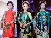 Thời trang - Sao Việt "sốt xình xịch" vì mốt áo dài gấm