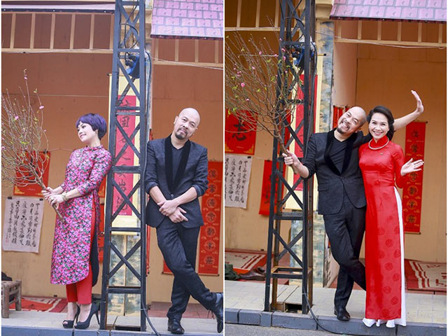 Ngọc Khuê, MC Mỹ Lan  tha thướt áo dài đón xuân