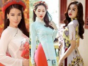 Làng sao - Dàn mỹ nhân Vbiz "đua nhau" diện áo dài rực rỡ đón Tết