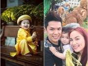 Làng sao - Con trai HH Diễm Hương tóc xoăn đáng yêu ngày Tết