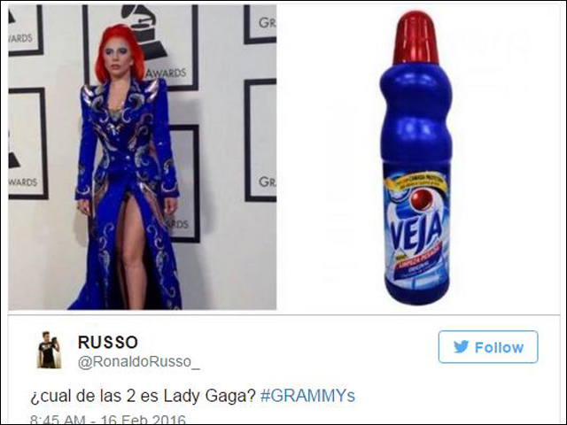 Té ngửa trước hình chế hài hước của Grammy 2016