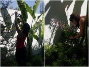 Nhà đẹp - Mẹ Hà Hồ tự chăm vườn, dọn dẹp biệt thự trắng triệu đô