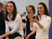 Làng sao - Công nương Kate cười thả ga trong phòng tập