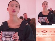 Thời trang - Trang Khiếu mặt mộc đi dự triển lãm thời trang tại Milan