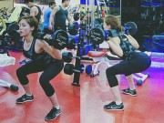 Làm đẹp - Hoa hậu Kỳ Duyên tập squat tăng vòng 3 cực chuẩn
