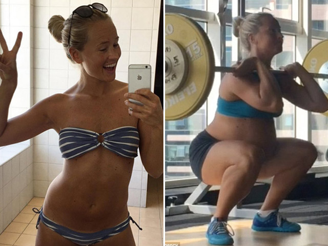 Mẹ bầu 39 tuần vẫn nâng tạ gây  ' chao đảo '  trên Instagram
