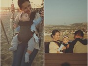 Làng sao - Kim Hiền lần đầu đưa con gái 8 tháng tuổi đi biển