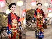 Thời trang - Thúy Vân mặc áo dài đính 1000 viên pha lê và tiền cổ