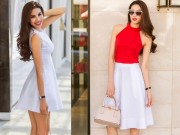Thời trang - Học Phạm Hương cách mặc váy bình dân cực đẹp