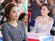 Làng sao - Hoa hậu Kỳ Duyên cười gượng, tái xuất sau hàng loạt scandal
