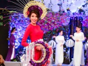 Thời trang - Lan Khuê mặc áo dài đỏ đẹp hút hồn trên sàn diễn