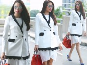 Thời trang - Phạm Hương trắng muốt như thiên nga ở sân bay