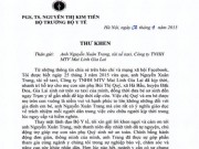 Tin tức - Bộ trưởng Nguyễn Kim Tiến gửi thư khen lái xe taxi đỡ đẻ trên xe