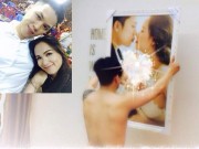 Làng sao - Chồng Diễm Hương cặm cụi treo ảnh cưới