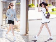 Thời trang - Chân dài Việt "đổi gió" với giày thể thao đế xuồng