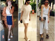 Thời trang - Hà Hồ mải miết sắm dép lê dạo phố