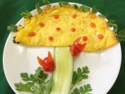 Bếp Eva - Trứng chiên phô mai hình nấm cho bé