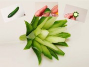 Bếp Eva - Tỉa hoa dưa chuột đơn giản mà đẹp mắt