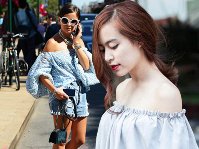 Tự may áo trễ vai gợi cảm như Hoàng Thùy Linh