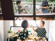 Yêu con - Bộ ảnh mẹ và con gái cùng trang điểm cực dễ thương