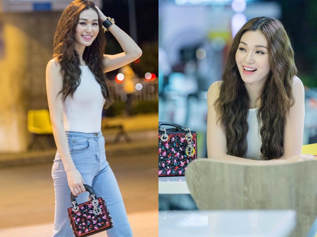 Khánh My rạng rỡ xuất hiện ở sân bay