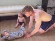 Clip Eva - Clip 3 bố con tập thể dục siêu đáng yêu