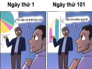 Eva tám - Hài hước: Khác biệt thú vị giữa ngày đầu và ngày thứ 101 đi làm