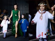 Thời trang - Hồng Nhung đưa cặp song sinh lên sàn diễn thời trang VDFW