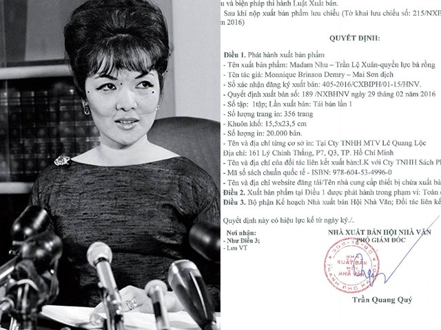 Sách "Madam Nhu Trần Lệ Xuân" bị thu hồi, đơn vị phát hành nói gì?