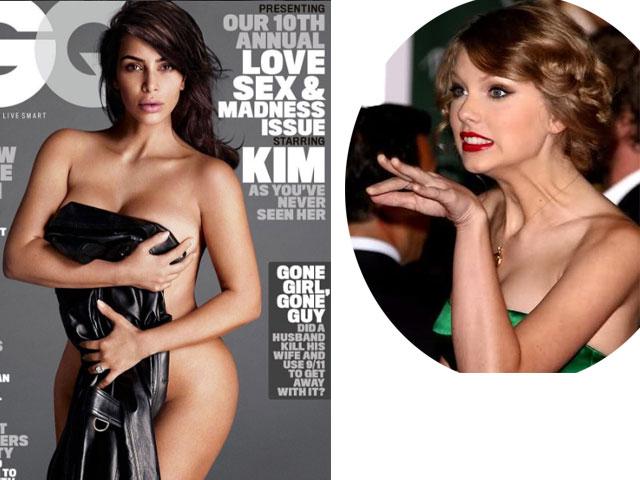 Kim nude táo bạo, tố Taylor Swift giả dối trên tạp chí thời trang