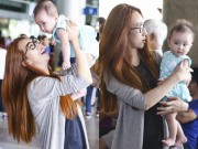Làng sao - Lều Phương Anh bất ngờ khi được con gái ra đón sau chuyến lưu diễn
