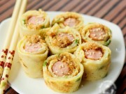 Bếp Eva - Thưởng thức bánh pancake trứng cuộn xúc xích dễ làm
