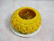 Bếp Eva - Tỉa quả bí thành bát đựng canh đẹp mắt