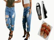 Thời trang - Tự chế quần jeans rách sexy cho các bạn nữ