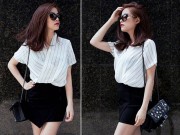 Thời trang - Biến áo sơ mi đơn giản thành gợi cảm như Hoàng Thùy Linh
