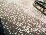 Tin tức - Mưa tạo bọt trắng trút xuống phố ở Thiên Tân sau vụ nổ