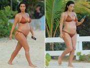 Bà bầu - Bà bầu Kim 'siêu vòng 3' khoe vóc dáng nuột nà trên biển