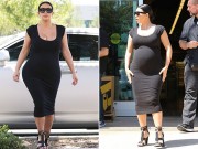 Làng sao - Ngó thân hình "khủng" của Kim Kardashian khi bầu bí