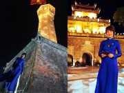 Làng sao - MC Diễm Quỳnh thướt tha dưới Cột cờ Hà Nội