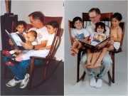 Nhà đẹp - Bố đóng ghế đọc sách cho ba con