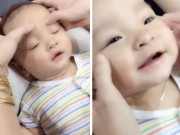 Làm mẹ - Bé trai siêu đáng yêu "bị" mẹ massage mặt gây sốt dân mạng